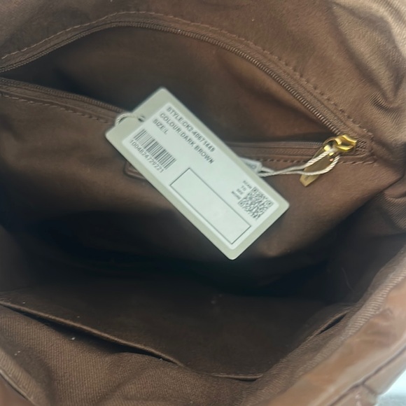 NWT Charles & Keith Duo Double Chain Hobo Bag - Dark Brown - Picture 4 of 5